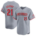 MATTH C.Reds #21 Hunter Greene Player Gray Home Limited Stitched Jerseys