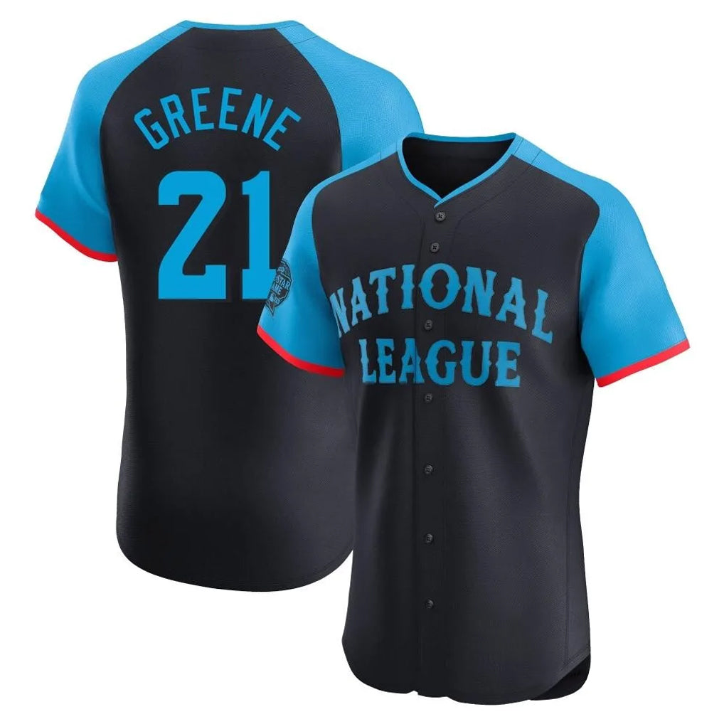 MATTH C.Reds #21 Hunter Greene Player Navy Limited Elite National League All-Star Game Stitched Jerseys