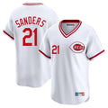 MATTH C.Reds #21 Hunter Greene Player White Cooperstown Collection Limited T-shirt Home Stitched Jerseys