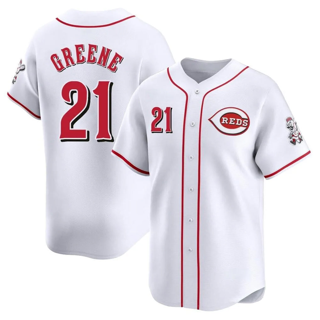 MATTH C.Reds #21 Hunter Greene Player White Home Limited Stitched Jerseys