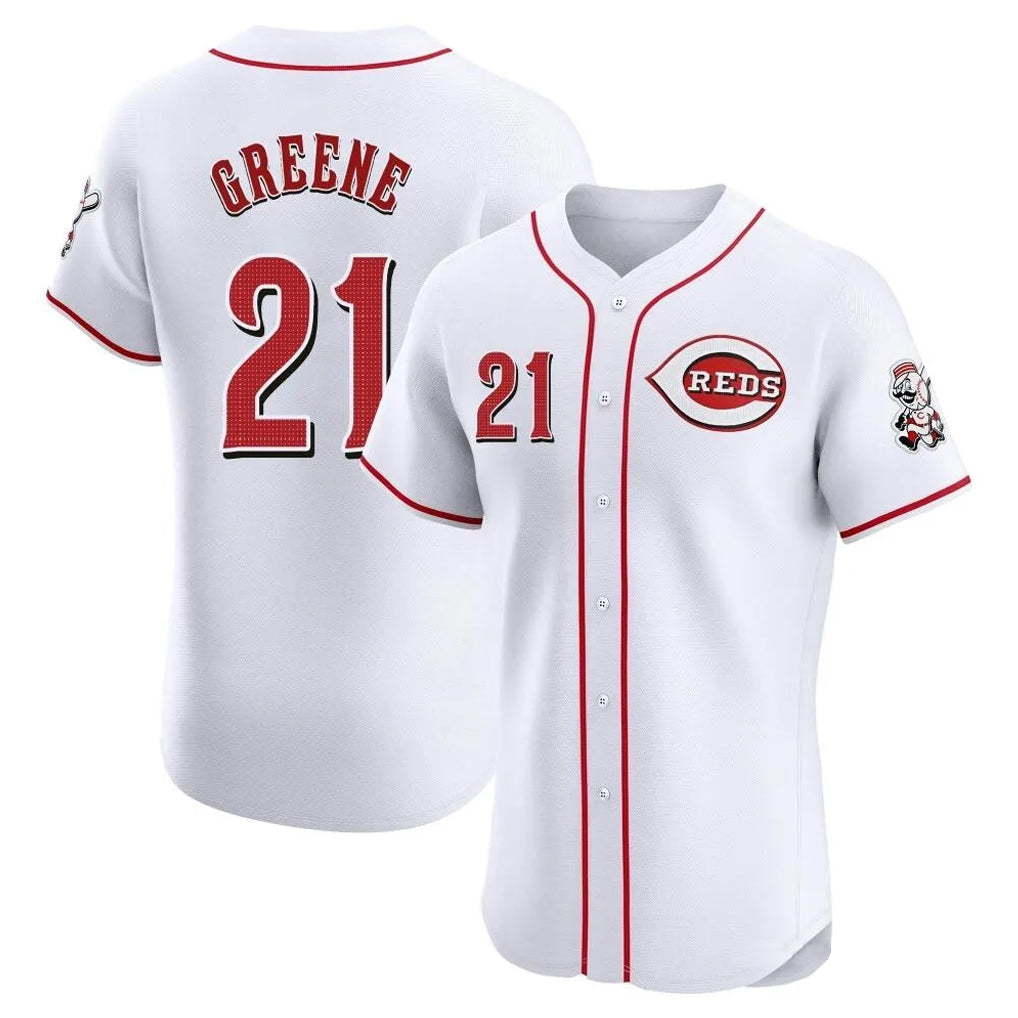 MATTH C.Reds #21 Hunter Greene Player White Limited Elite Home Stitched Jerseys
