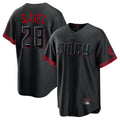 MATTH C.Reds #28 Eugenio Su¡§¡érez Player Black City Connect Home Game Stitched Jerseys