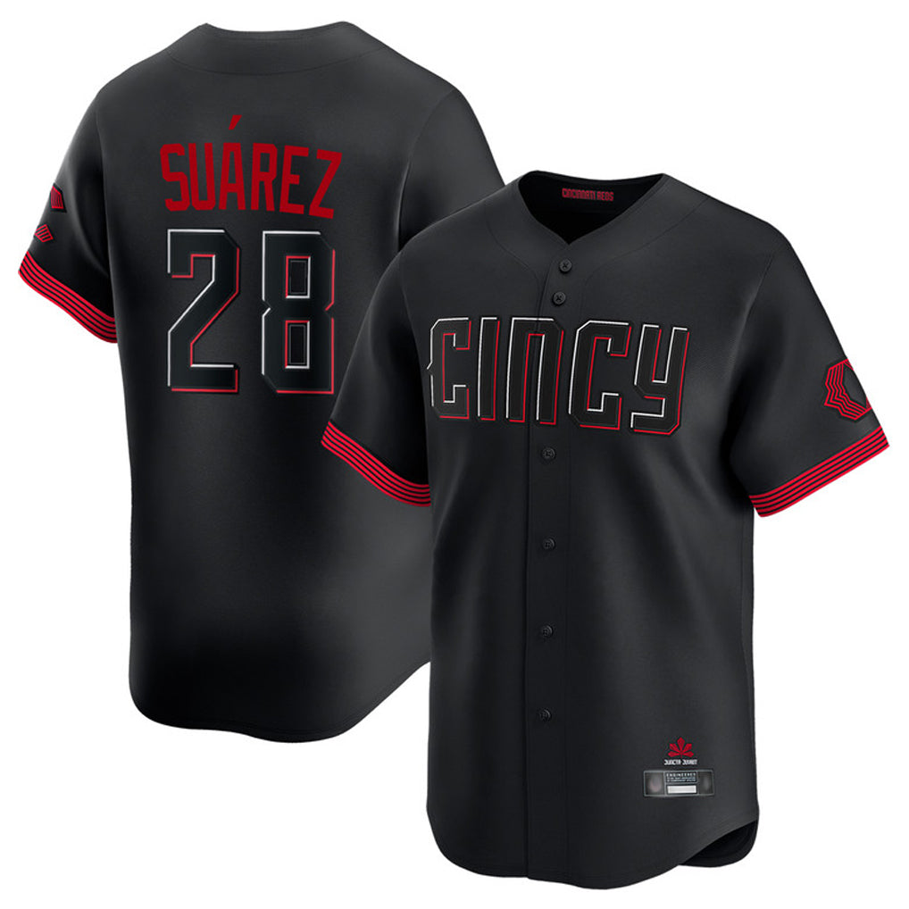 MATTH C.Reds #28 Eugenio Su¡§¡érez Player Black City Connect Home Limited Stitched Jerseys