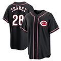 MATTH C.Reds #28 Eugenio Su¡§¡érez Player Black Fashion Out Home Game Stitched Jerseys