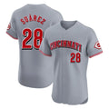 MATTH C.Reds #28 Eugenio Su¡§¡érez Player Gray Limited Elite Home Stitched Jerseys