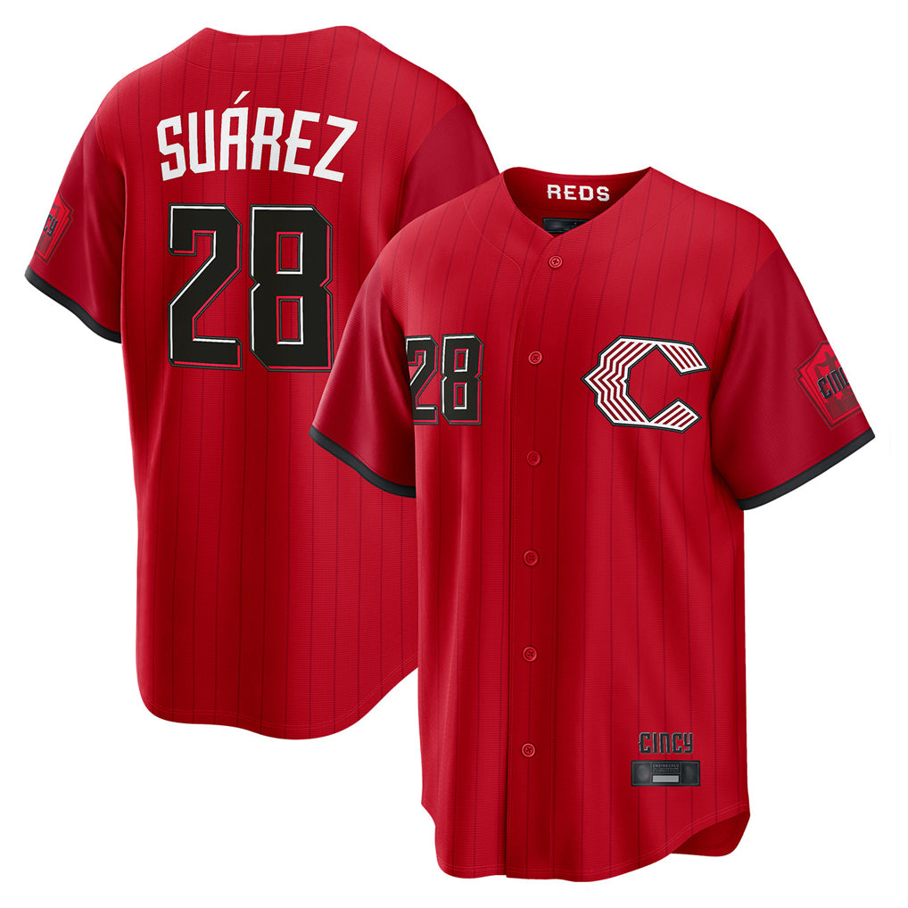 MATTH C.Reds #28 Eugenio Su¡§¡érez Player Red 2026 City Connect Home Game Stitched Jerseys