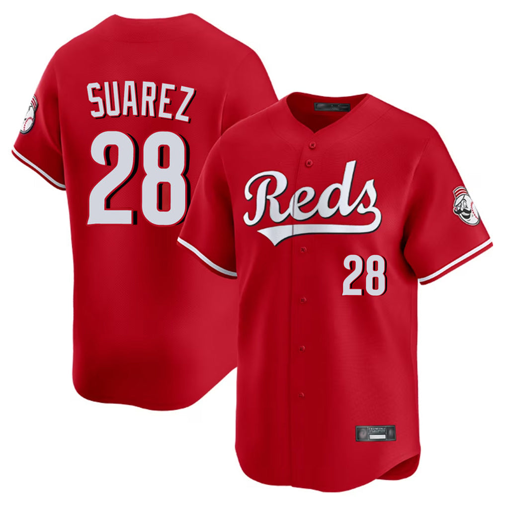 MATTH C.Reds #28 Eugenio Su¡§¡érez Player Red Home Limited Stitched Jerseys