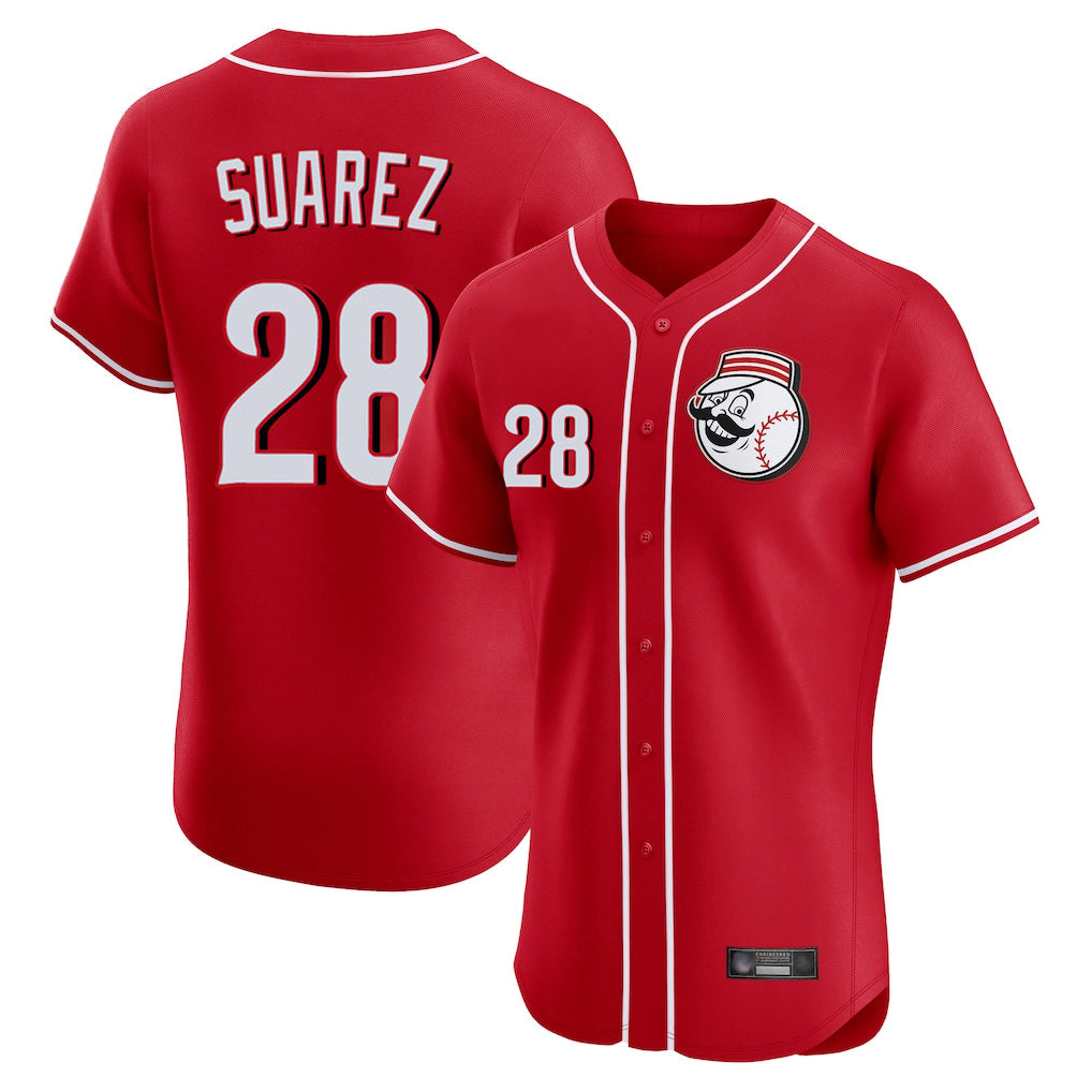 MATTH C.Reds #28 Eugenio Su¡§¡érez Player Red Limited Elite Home Game Stitched Jerseys