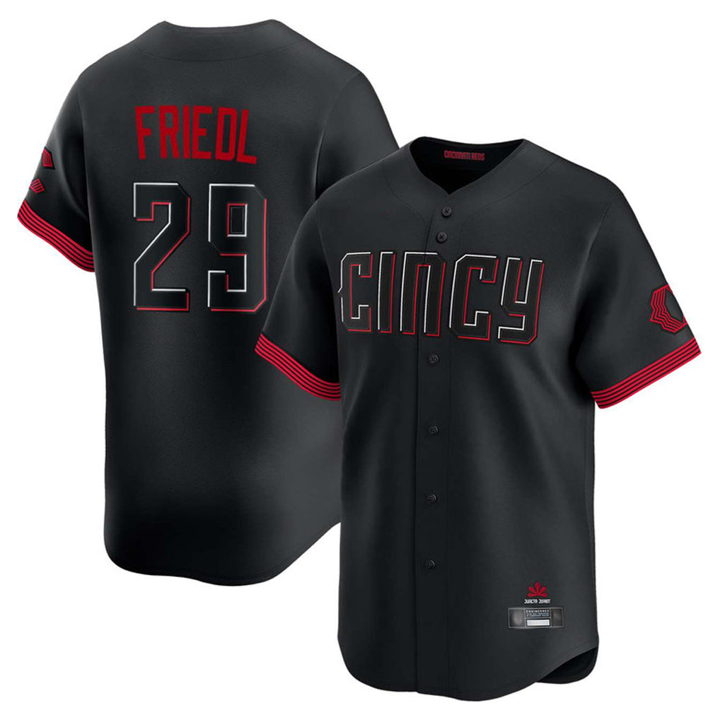 MATTH C.Reds #29 TJ Friedl Player Black City Connect Home Limited Stitched Jerseys