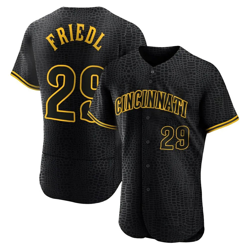 MATTH C.Reds #29 TJ Friedl Player Black Snake Skin City Limited Elite Home Stitched Jerseys