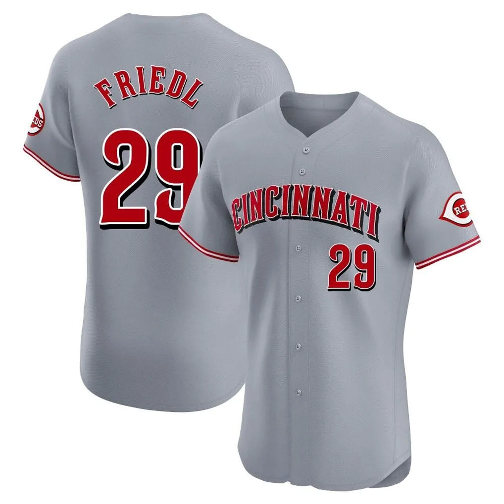 MATTH C.Reds #29 TJ Friedl Player Gray Limited Elite Home Stitched Jerseys