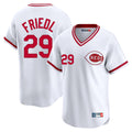 MATTH C.Reds #29 TJ Friedl Player White Cooperstown Collection Limited T-shirt Home Stitched Jerseys