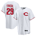 MATTH C.Reds #29 TJ Friedl Player White Home Game Stitched Jerseys