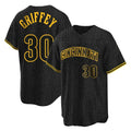 MATTH C.Reds #30 Ken Griffey Player Black Snake Skin City Home Stitched Jerseys