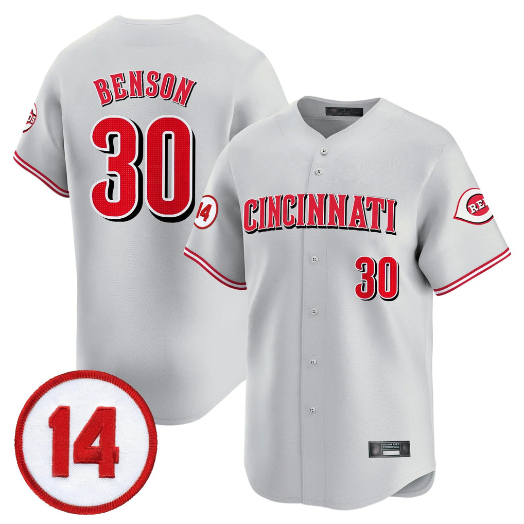 MATTH C.Reds #30 Ken Griffey Player Gray Vapor Premier Limited Home Stitched Jerseys