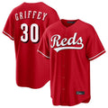 MATTH C.Reds #30 Ken Griffey Player Red Home Game Stitched Jerseys