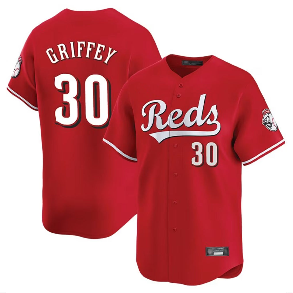 MATTH C.Reds #30 Ken Griffey Player Red Home Limited Stitched Jerseys