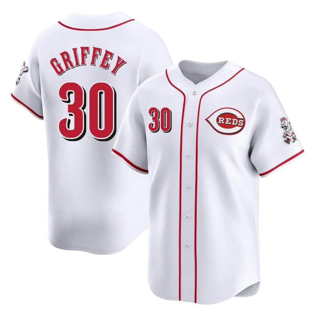 MATTH C.Reds #30 Ken Griffey Player White Home Limited Stitched Jerseys