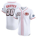 MATTH C.Reds #30 Ken Griffey Player White Speedway Classic Limited Elite Home Stitched Jerseys