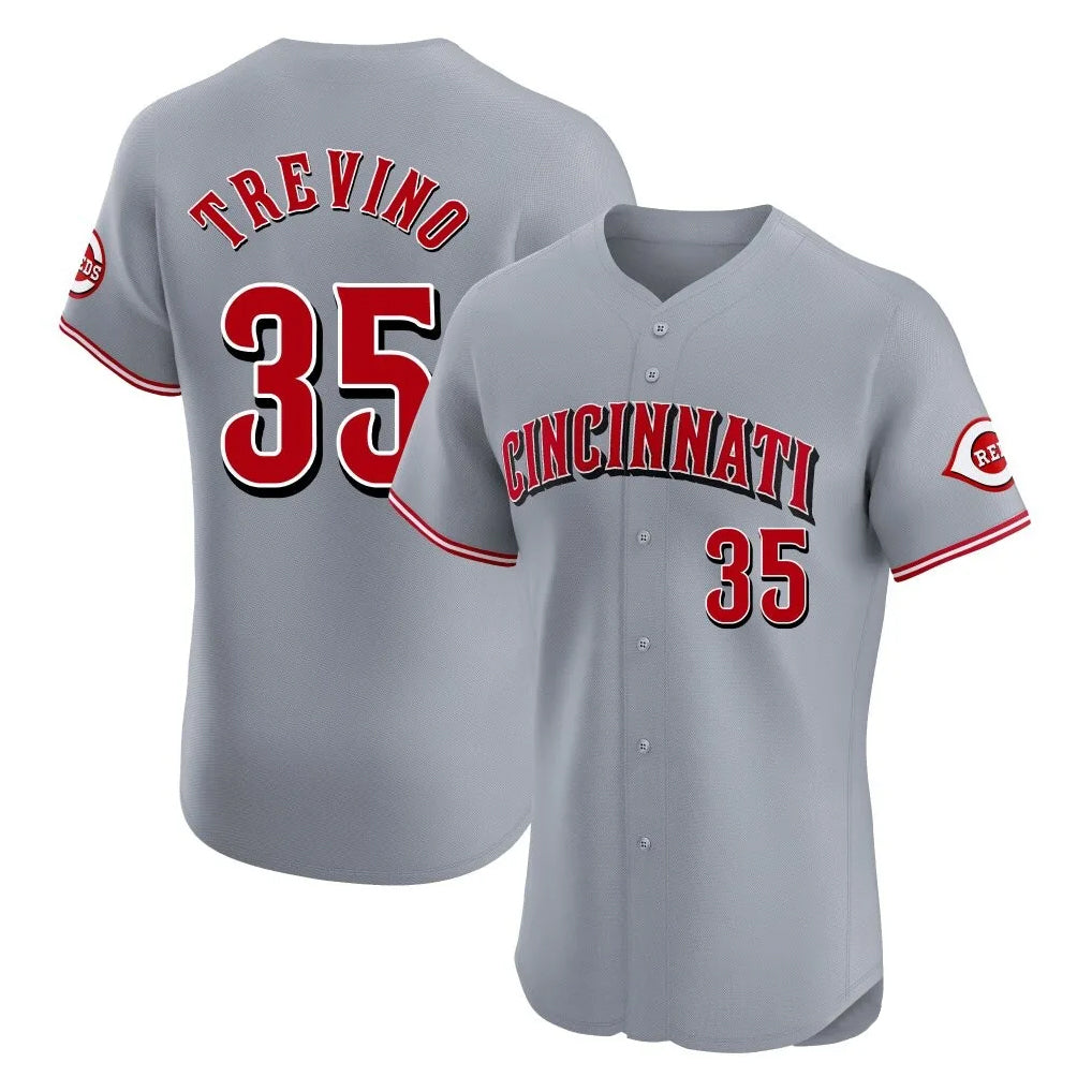 MATTH C.Reds #35 Jose Trevino Player Gray Limited Elite Home Stitched Jerseys