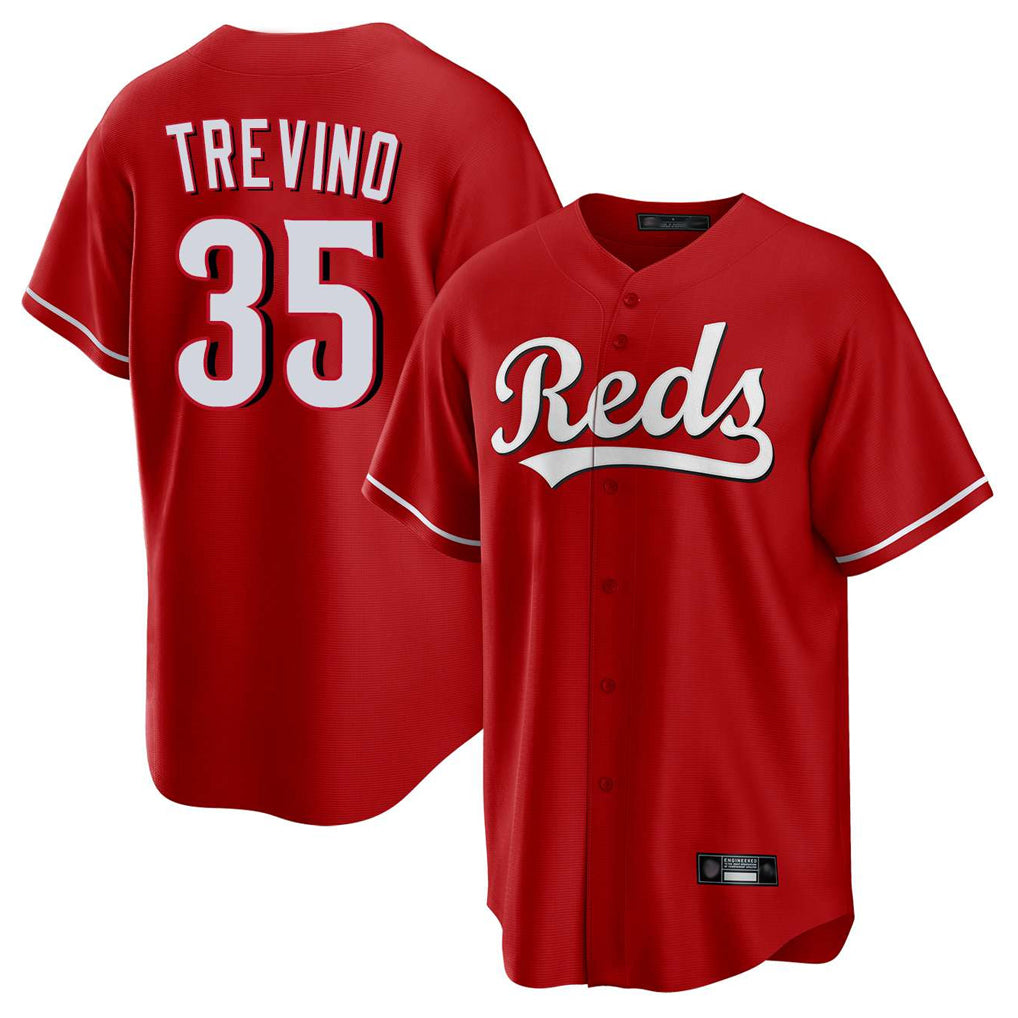 MATTH C.Reds #35 Jose Trevino Player Red Home Game Stitched Jerseys