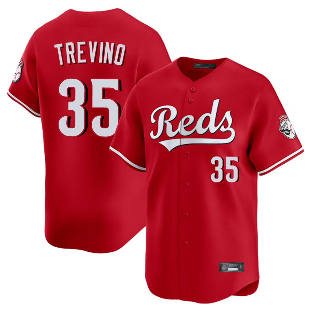 MATTH C.Reds #35 Jose Trevino Player Red Home Limited Stitched Jerseys