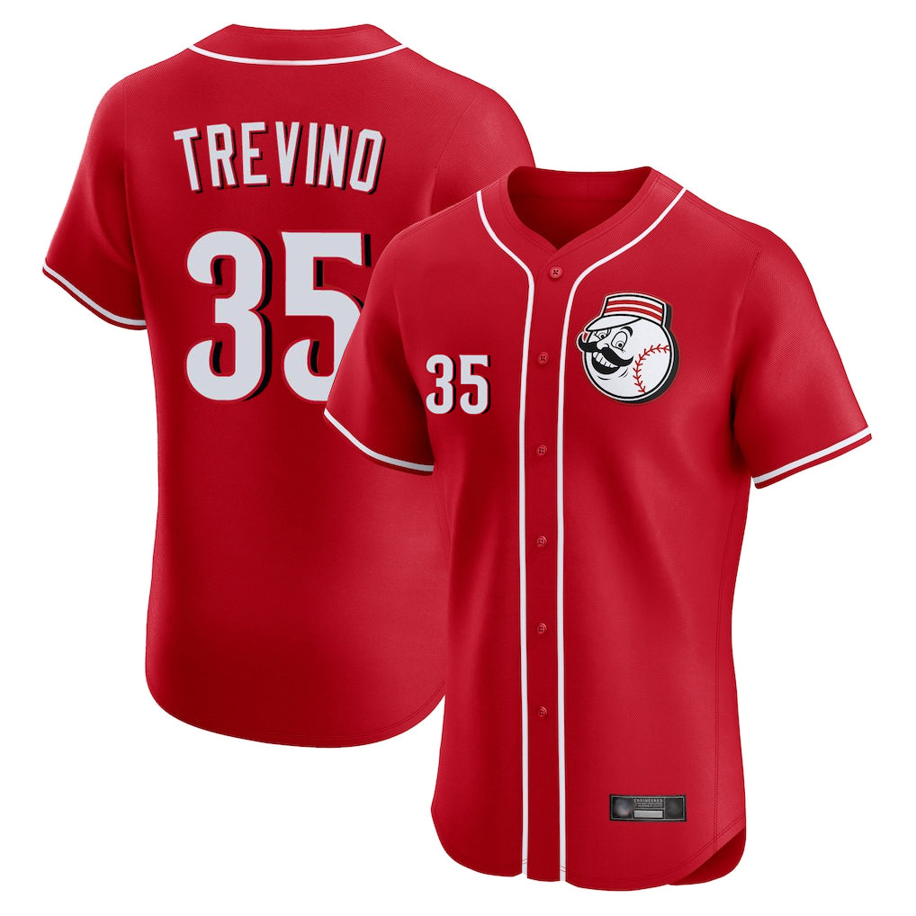 MATTH C.Reds #35 Jose Trevino Player Red Limited Elite Home Game Stitched Jerseys