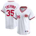 MATTH C.Reds #35 Jose Trevino Player White Cooperstown Collection Limited T-shirt Home Stitched Jerseys