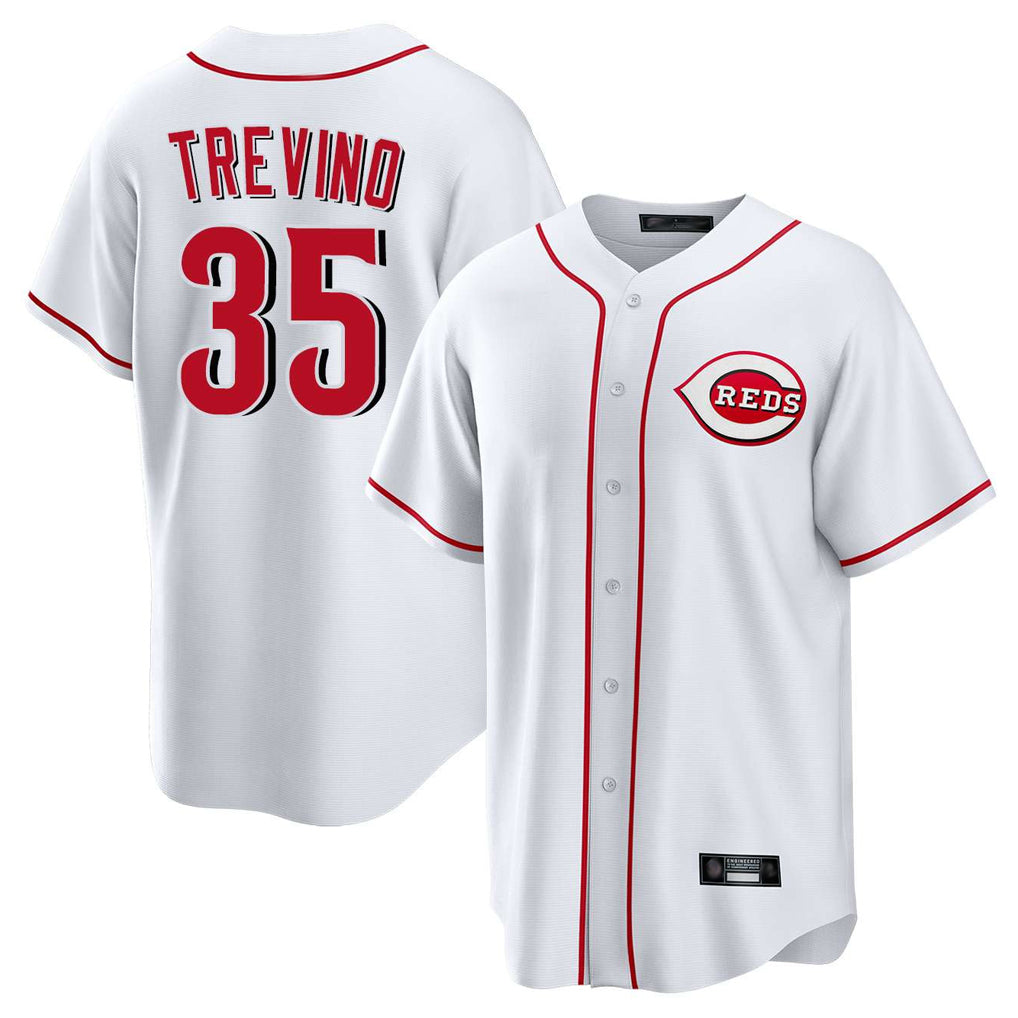 MATTH C.Reds #35 Jose Trevino Player White Game Home Stitched Jerseys