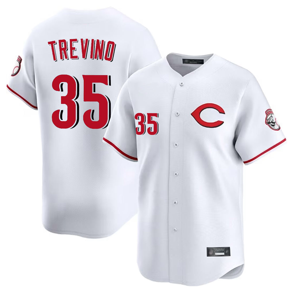 MATTH C.Reds #35 Jose Trevino Player White Limited Home Stitched Jerseys