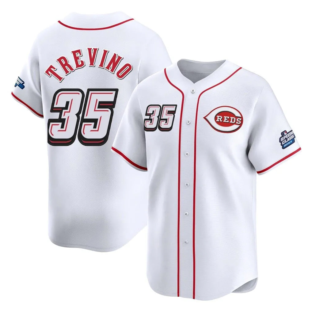 MATTH C.Reds #35 Jose Trevino Player White Speedway Classic Home Limited Stitched Jerseys