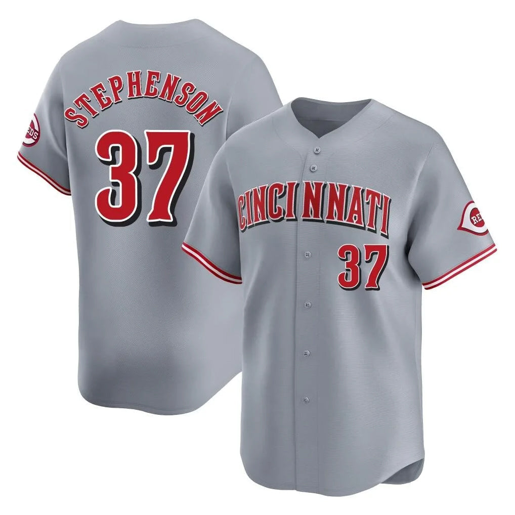 MATTH C.Reds #37 Tyler Stephenson Player Gray Home Limited Stitched Jerseys