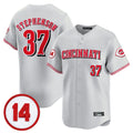 MATTH C.Reds #37 Tyler Stephenson Player Gray Vapor Premier Limited Home Stitched Jerseys