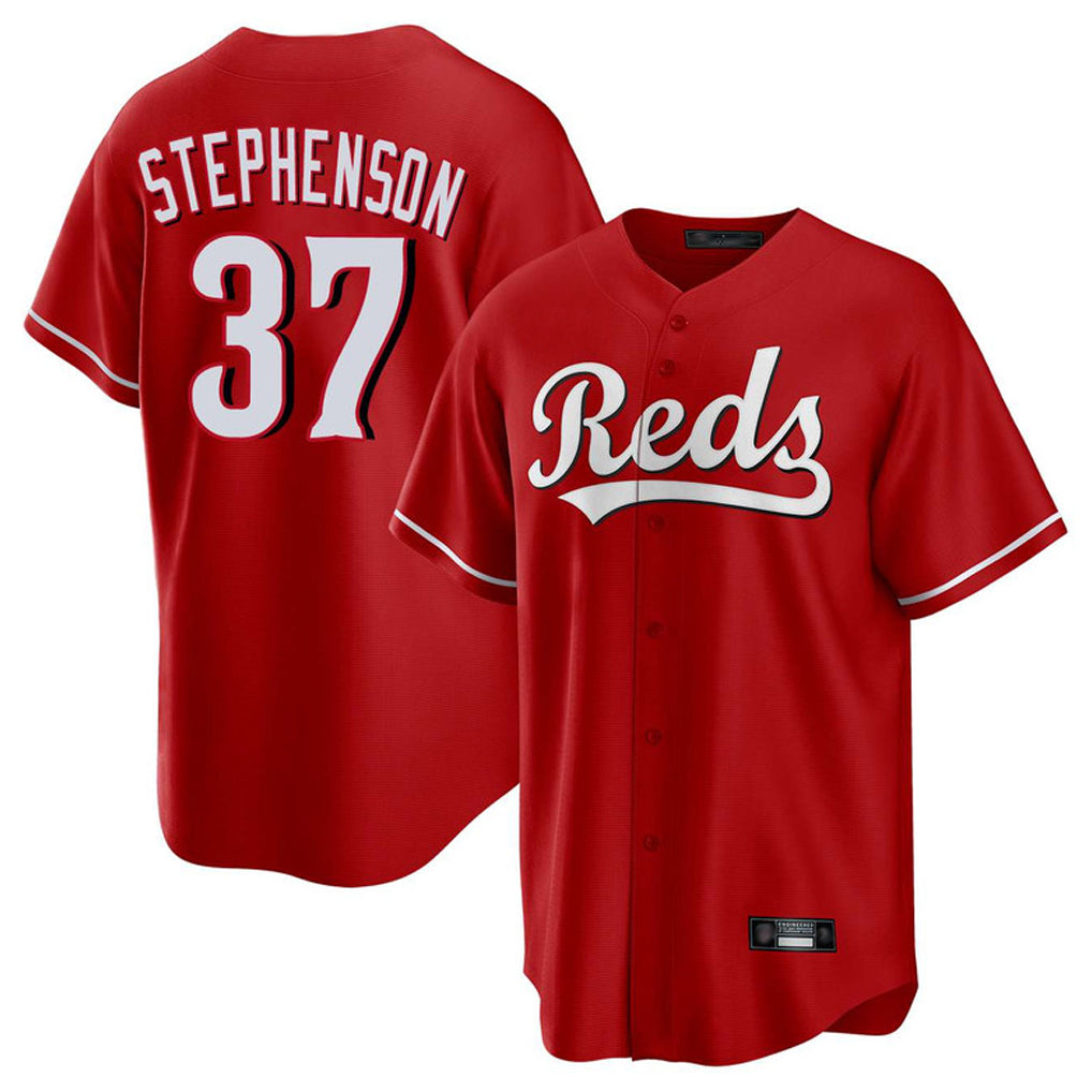 MATTH C.Reds #37 Tyler Stephenson Player Red Home Game Stitched Jerseys