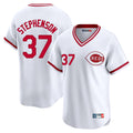 MATTH C.Reds #37 Tyler Stephenson Player White Cooperstown Collection Limited T-shirt Home Stitched Jerseys