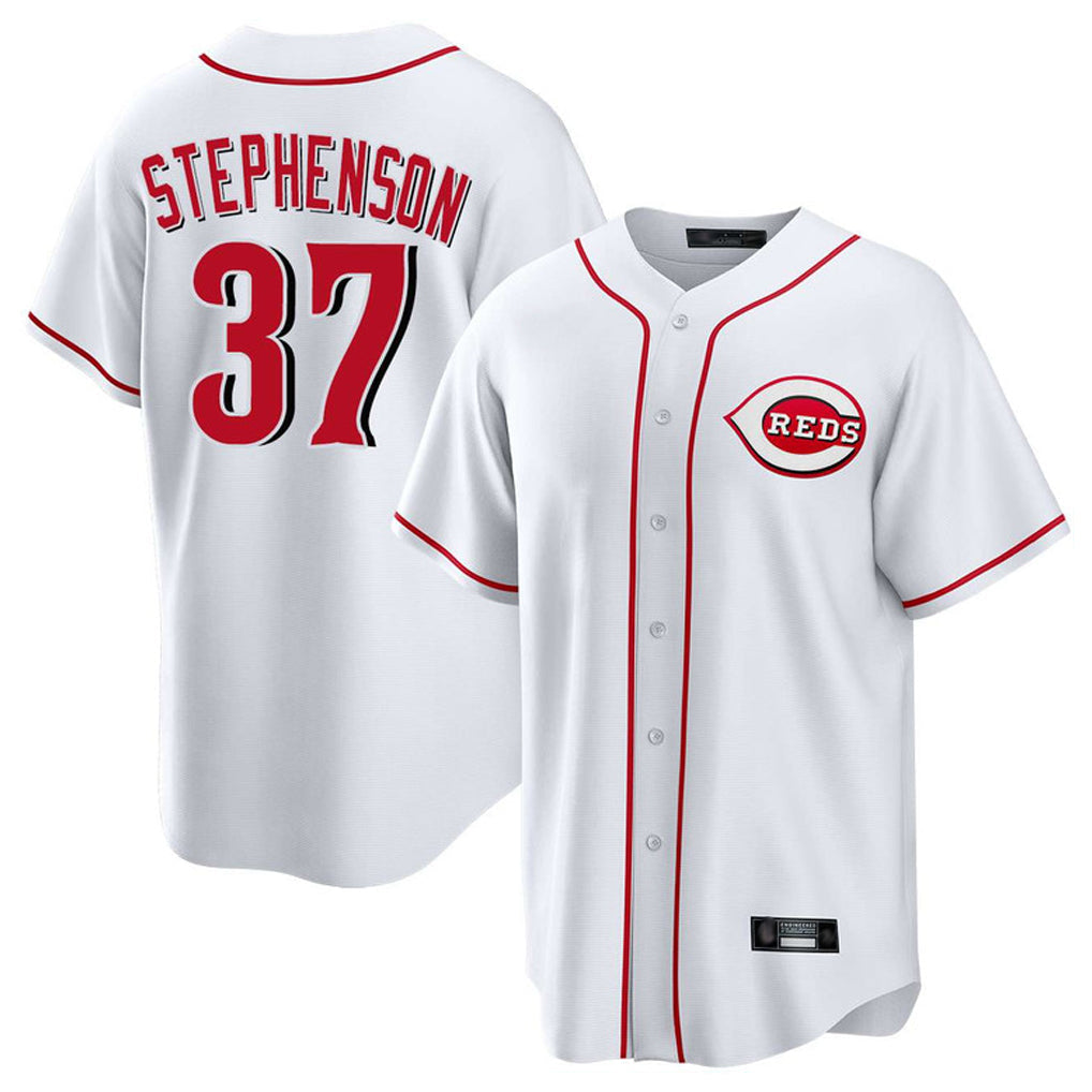 MATTH C.Reds #37 Tyler Stephenson Player White Game Home Stitched Jerseys