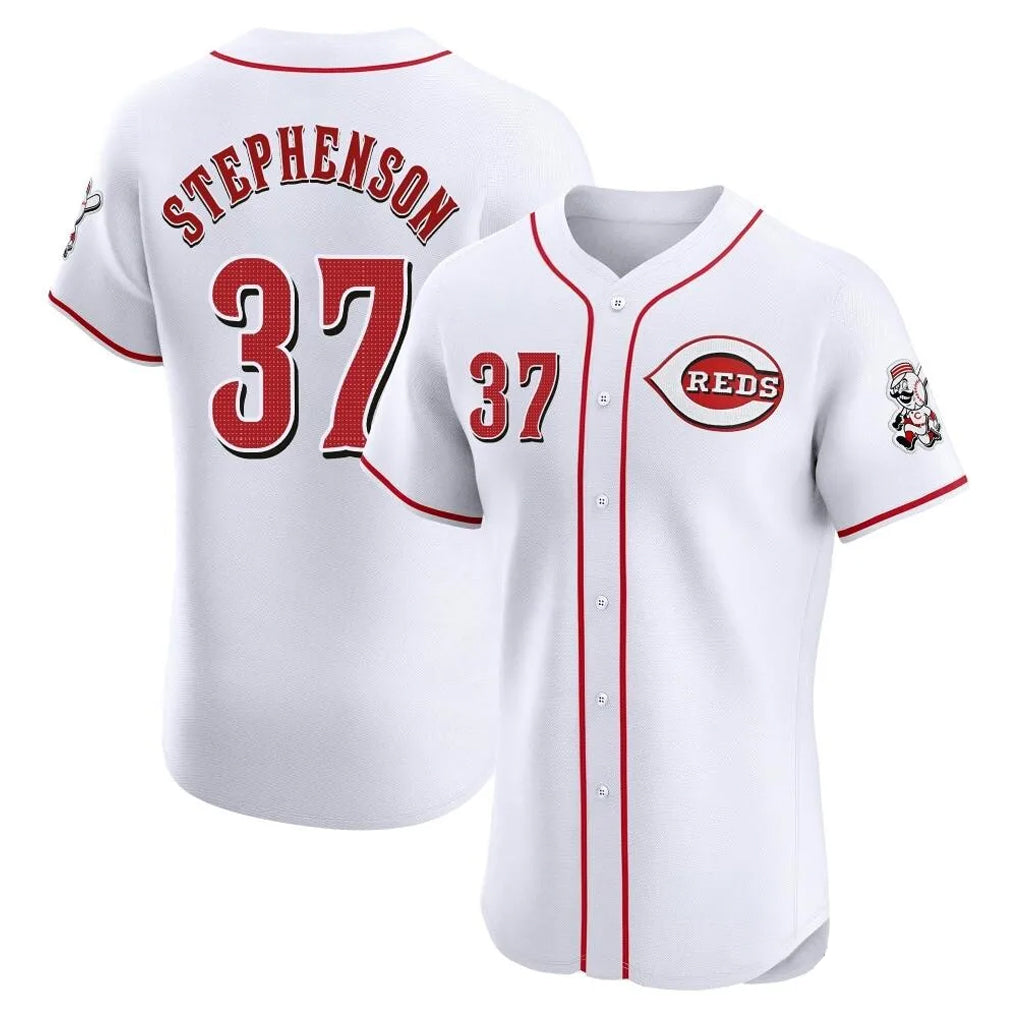 MATTH C.Reds #37 Tyler Stephenson Player White Limited Elite Home Stitched Jerseys