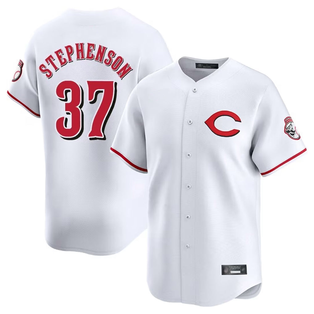MATTH C.Reds #37 Tyler Stephenson Player White Limited Home Stitched Jerseys