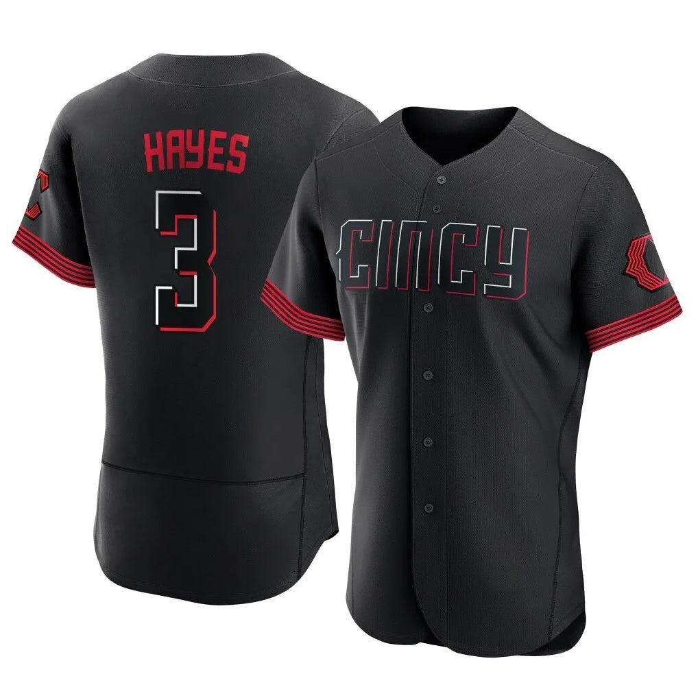 MATTH C.Reds #3 Ke'Bryan Hayes Player Black City Connect Limited Elite Home Stitched Jerseys