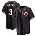 MATTH C.Reds #3 Ke'Bryan Hayes Player Black Fashion Out Home Game Stitched Jerseys