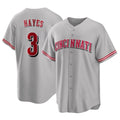MATTH C.Reds #3 Ke'Bryan Hayes Player Gray Home Game Stitched Jerseys
