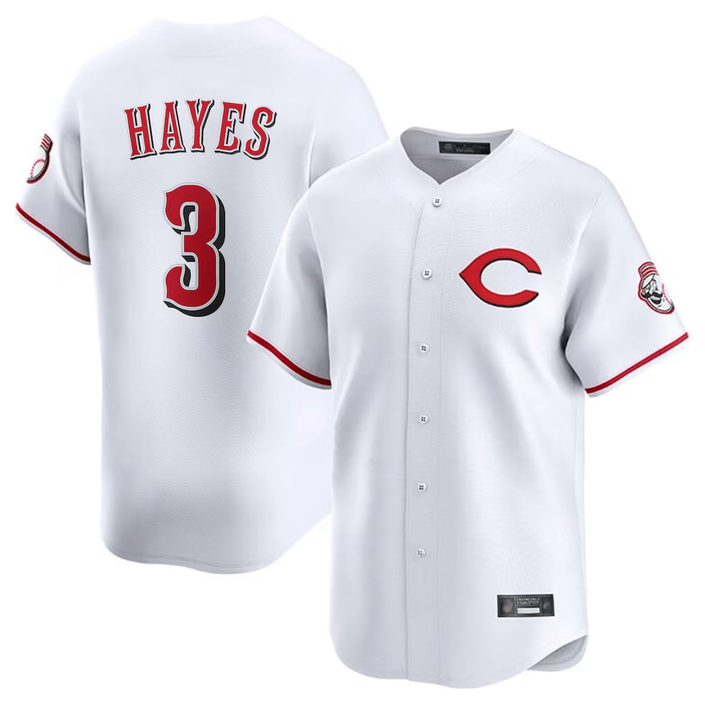 MATTH C.Reds #3 Ke'Bryan Hayes Player White Limited Home Stitched Jerseys