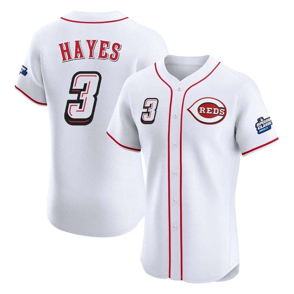 MATTH C.Reds #3 Ke'Bryan Hayes Player White Speedway Classic Limited Elite Home Stitched Jerseys