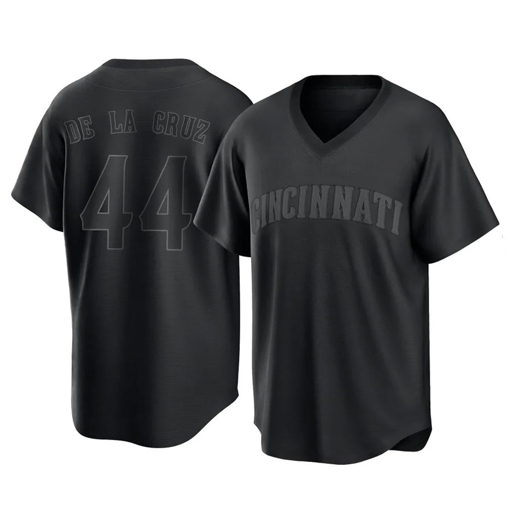 MATTH C.Reds #44 Elly De La Cruz Player Black T-shirt Game Home Stitched Jerseys