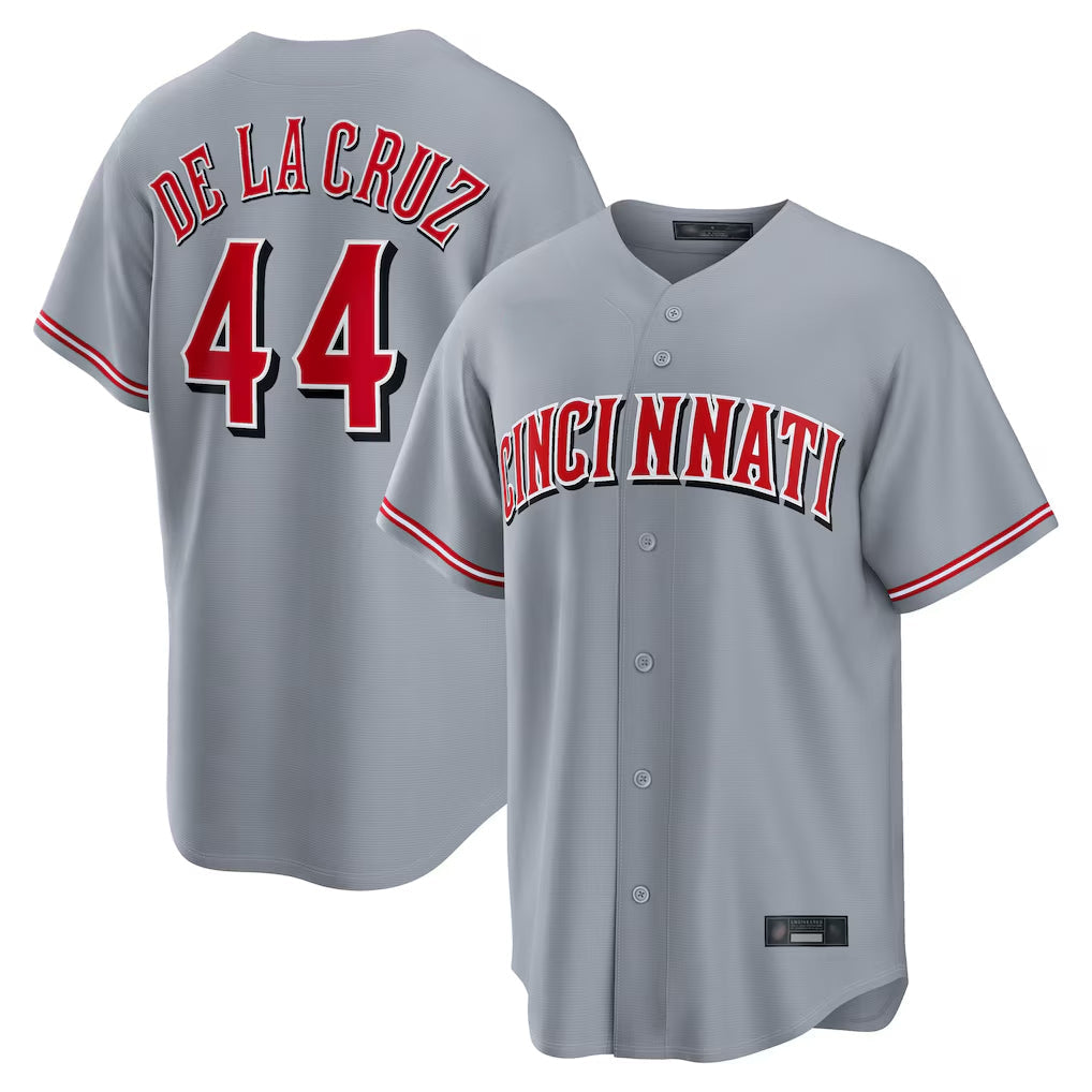 MATTH C.Reds #44 Elly De La Cruz Player Gray Home Game Stitched Jerseys