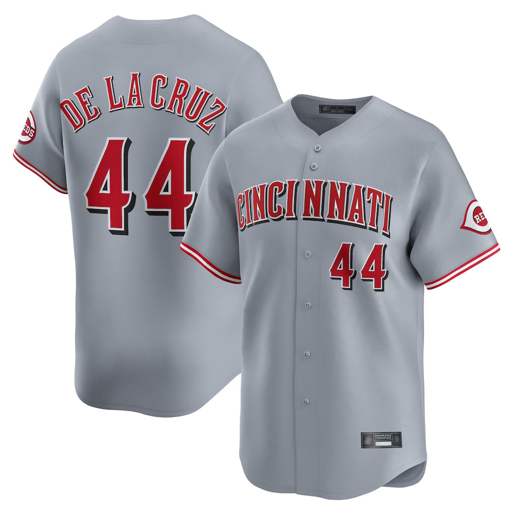 MATTH C.Reds #44 Elly De La Cruz Player Gray Home Limited Stitched Jerseys