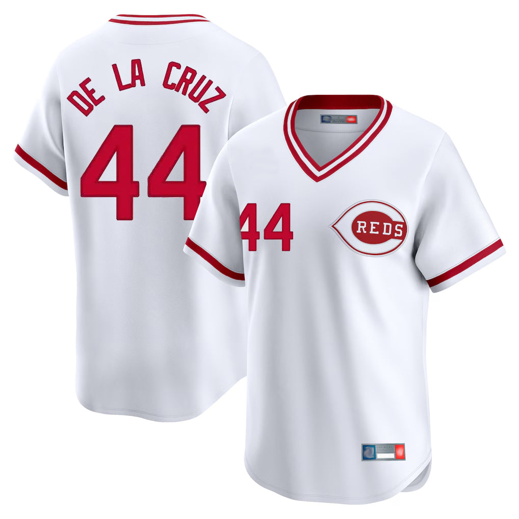 MATTH C.Reds #44 Elly De La Cruz Player White Cooperstown Collection Limited Stitched Jerseys