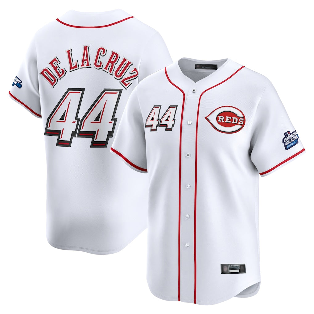 MATTH C.Reds #44 Elly De La Cruz Player White Speedway Classic Home Limited Stitched Jerseys