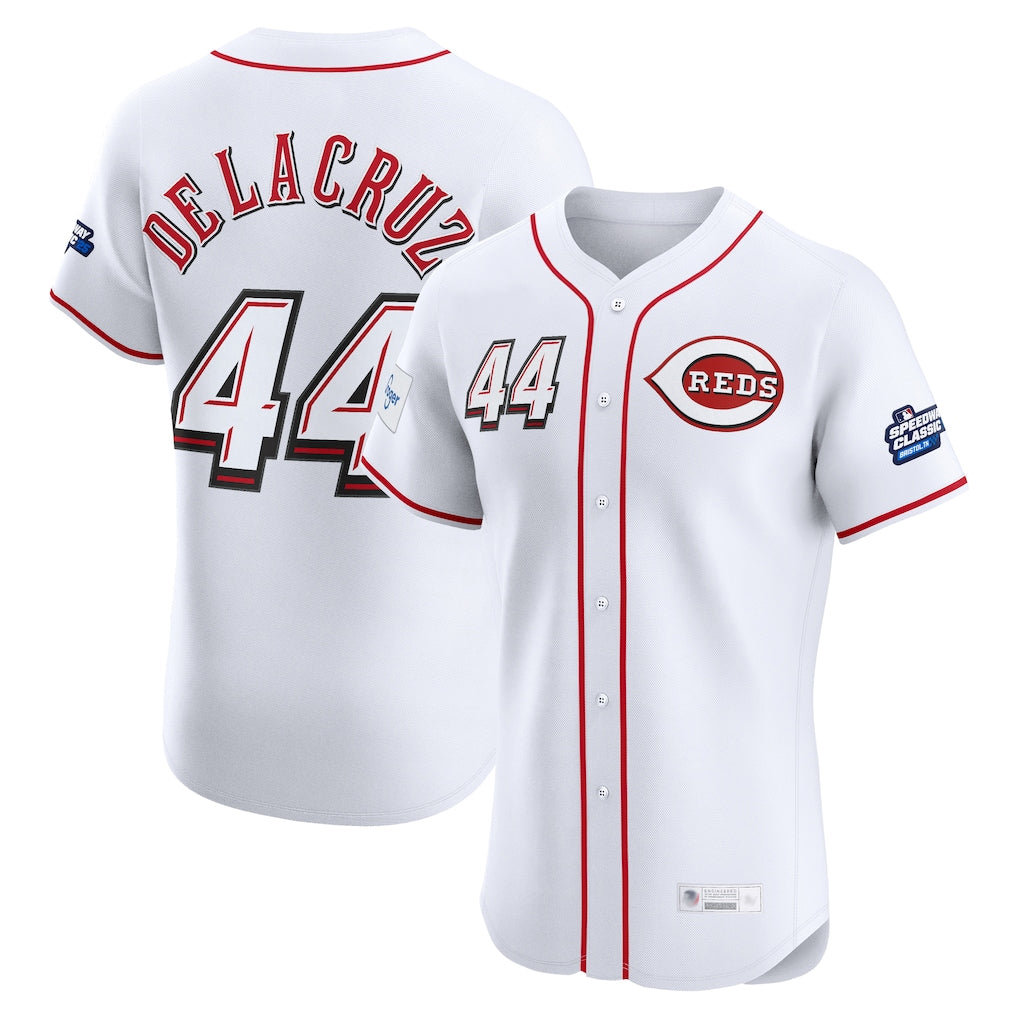 MATTH C.Reds #44 Elly De La Cruz Player White Speedway Classic Limited Elite Home Stitched Jerseys
