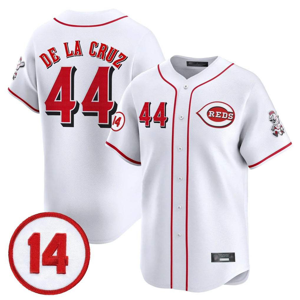 MATTH C.Reds #44 Elly De La Cruz Player White Vapor Premier Limited Home Stitched Jerseys